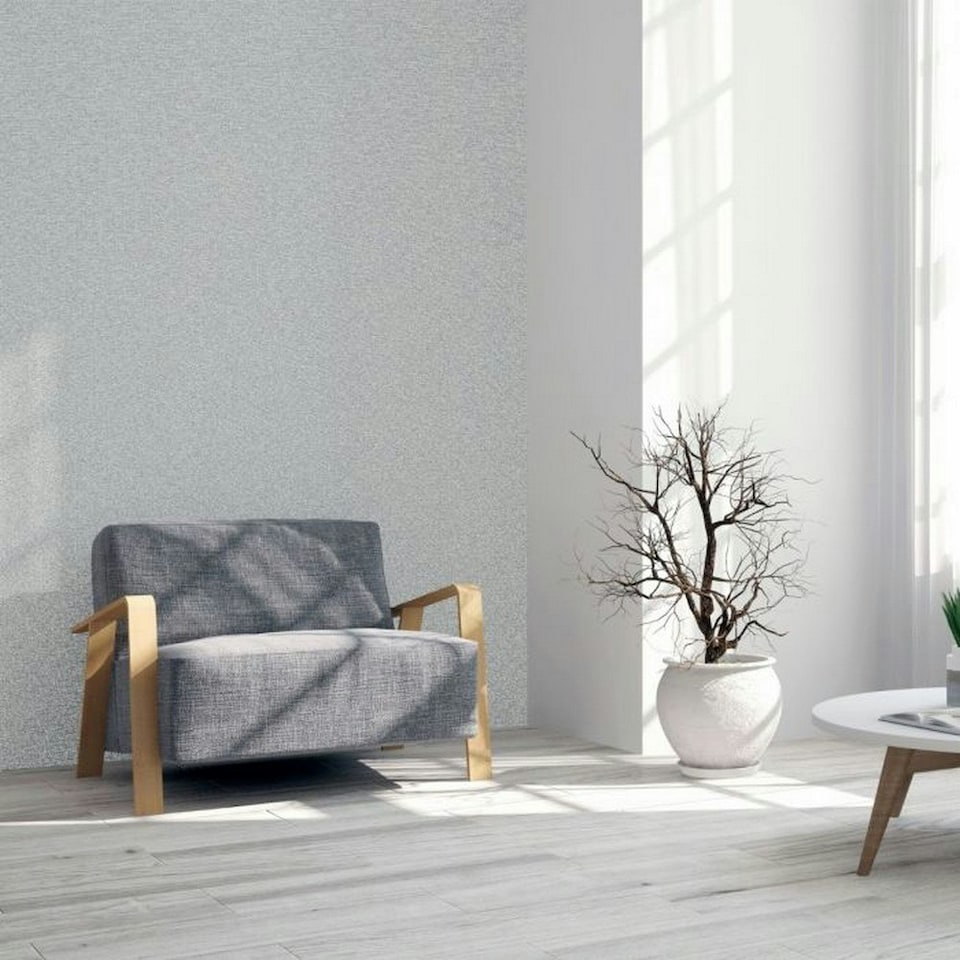 image 1 of Arthouse Calico Plain Textured Wallpaper - Grey - 10m x 53cm Grey