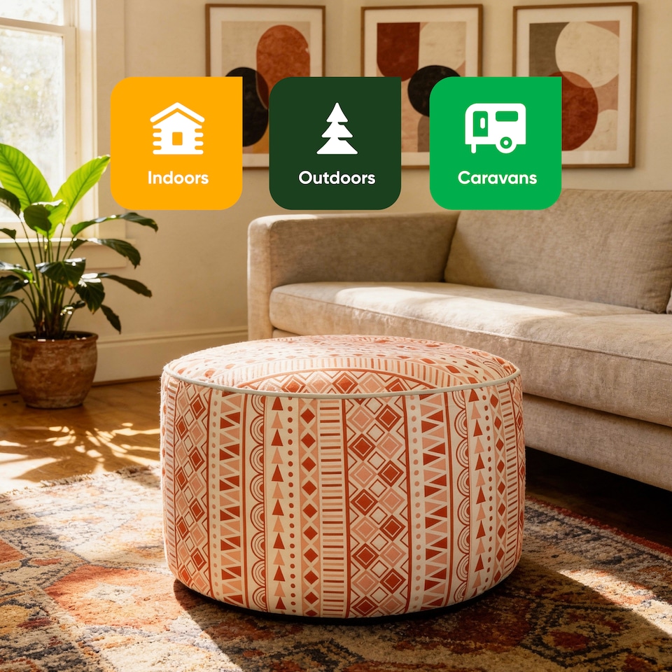 image 1 of Gardenwize Outdoor Morocco Pouf Ottoman