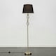 image 2 of ValueLights Pembroke Brushed Gold Floor Lamp with Medium Black Tapered Shade