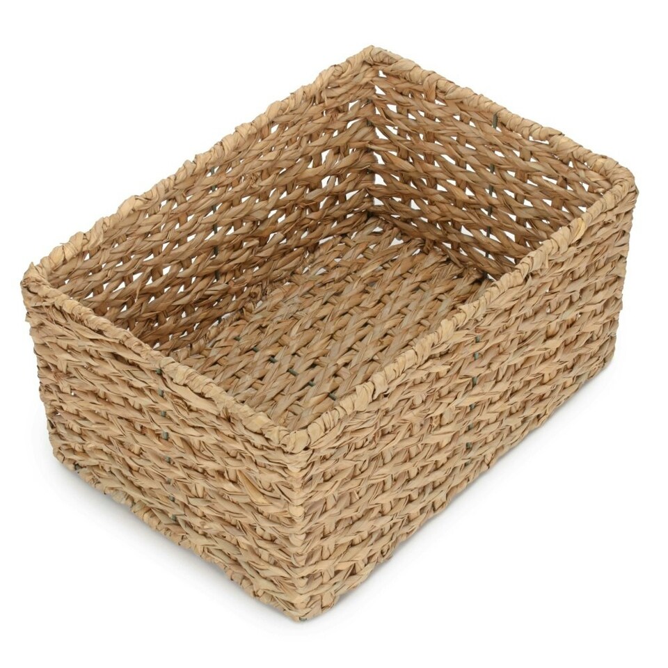 image 1 of Thatch Grass Woven Storage Basket Green | S