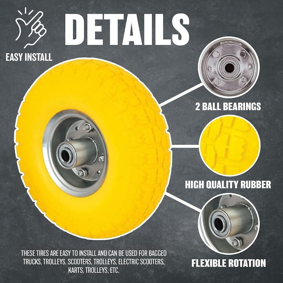 image 1 of 10' Pneumatic Sack Truck Trolley Wheel Barrow Tyre Trolley Replacement