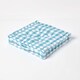 image 1 of Homescapes Blue Block Check Cotton Gingham Floor Cushion - 40 x 40 cm | Blue | 40 x 40 cm