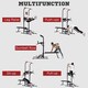 image 4 of HOMCOM Multifunction Home Workout Station Tower Steel Frame w/ Bench Bars Ropes