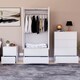 image 2 of Vida Designs Denver 3 Piece Bedroom Set (2 Drawer Large Bedside Chest, 4 Drawer Chest, 2 Door 2 Drawer Wardrobe), White | White | White | L | 3