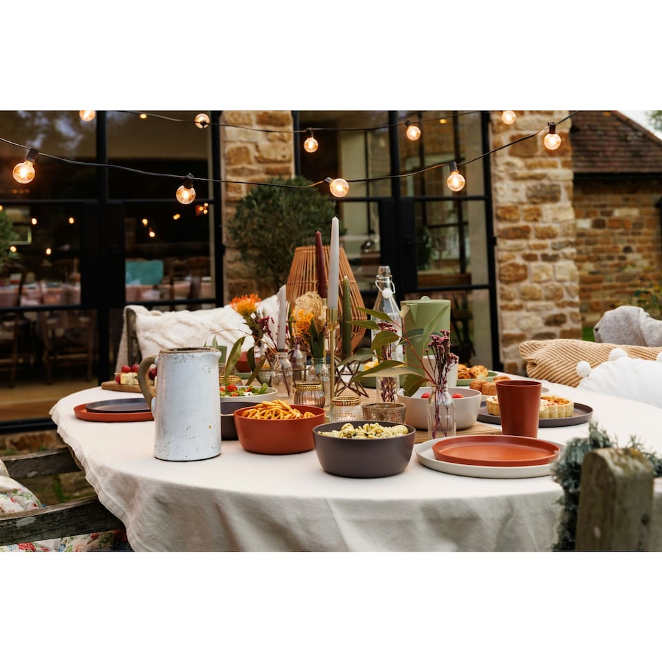 image 1 of Mikasa Summer Set of 4 Recycled Plastic 20cm Lipped Side Plates | Grey