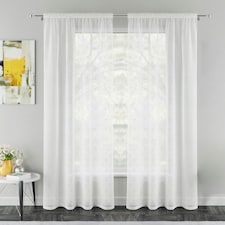 Pair of Destiny Gold Metallic Diamond Print Voile Panels 183 cm (72 inch) Rod Pocket Panels for Bedroom and Living Room