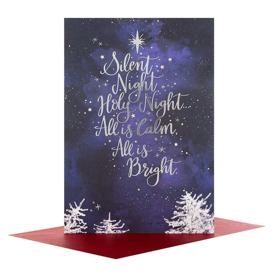 image 1 of Hallmark Peaceful Christmas Medium Card 'Silent Night'