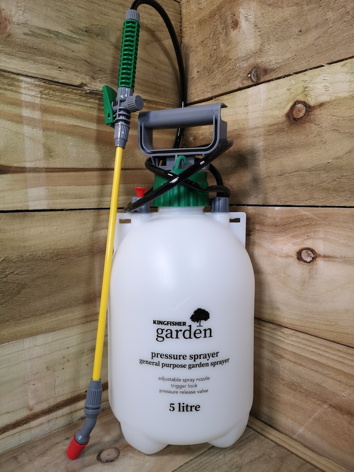 image 1 of 5 Litre Garden Pressure Sprayer with Shoulder Strap for Weeds / Fertiliser | White | White