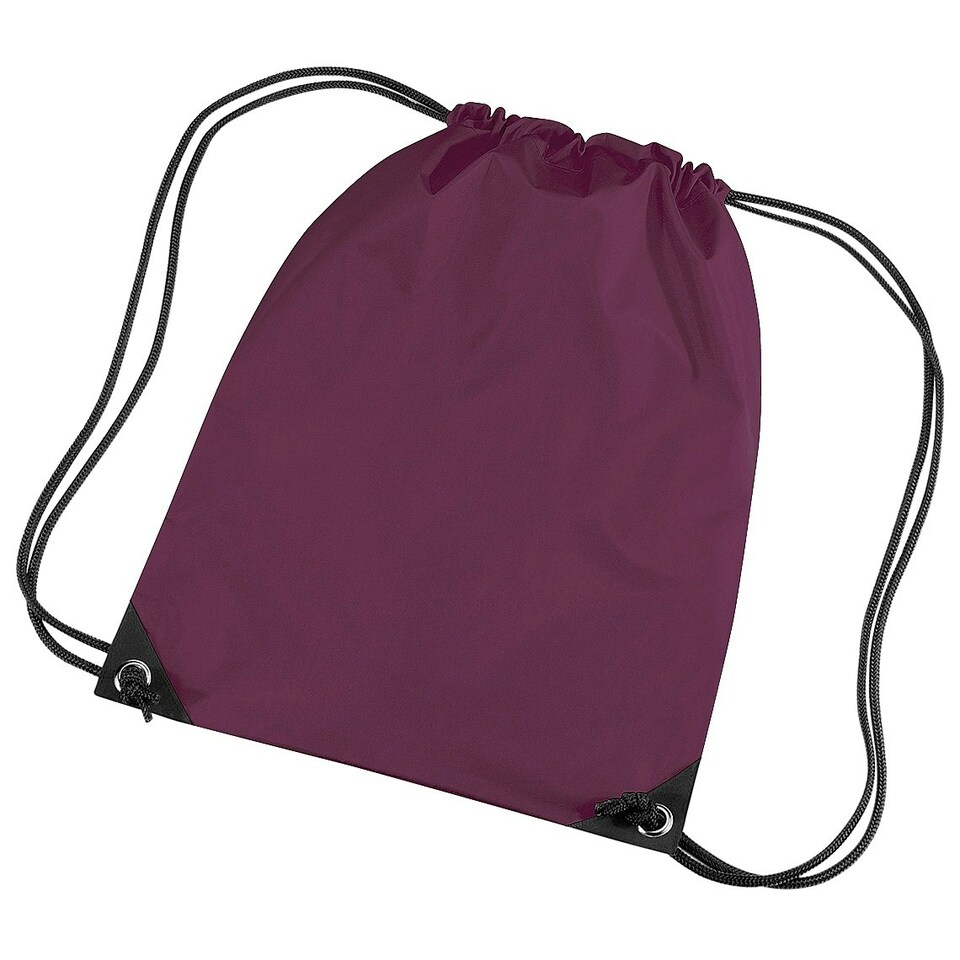 image 1 of Bagbase Premium Gymsac Water Resistant Bag (11 Litres) - Burgundy - One Size Purple | One Size