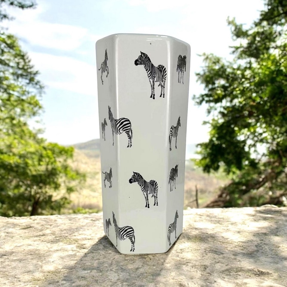 image 1 of 18 Inch Zebra Print Umbrella Stand - L20 x W20 x H46 cm