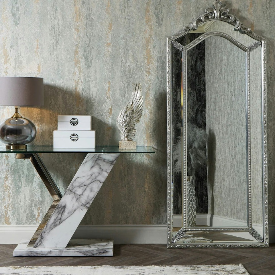 image 1 of Nova Metallic Wallpaper in Duck Egg Green with Silver Sparkle Multi