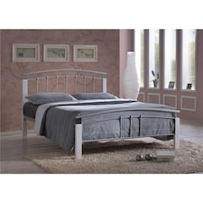 Silver Metal & Beech Bed Frame - King Size 5ft