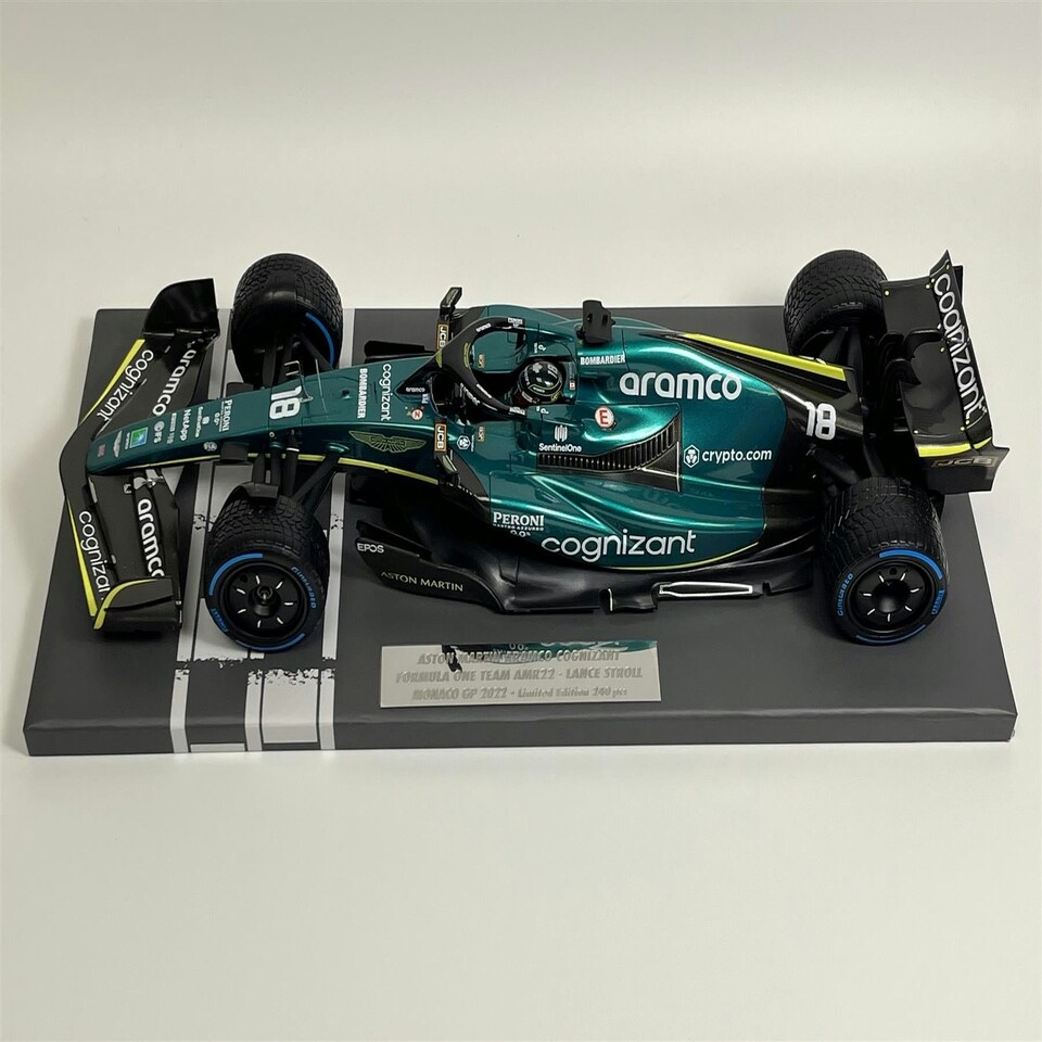image 1 of Lance Stroll Aston Martin Aramco Cognizant Formula One Team AMR22 Monaco GP 2022 1:18 Minichamps 117220118