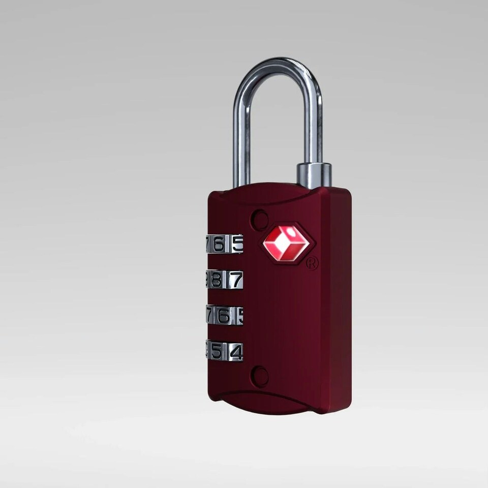 image 1 of Travel TSA Lock - Sangria Red