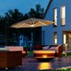 image 2 of Outsunny 3(m) LED Cantilever Parasol Outdoor with Base Lights Brown