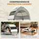 image 4 of PawHut Portable Elevated Dog Bed with Removable Canopy Grey | S