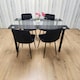 image 9 of Dining Table Set with 4 Chairs Dining Room, and Kitchen table set of 4 Grey