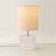 image 4 of ValueLights Betty Clear Glass Table Lamp with Natural Lamp Shade