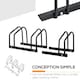 image 10 of HOMCOM Bike Parking Rack Bicycle Locking Storage Stand for 3 Cycling