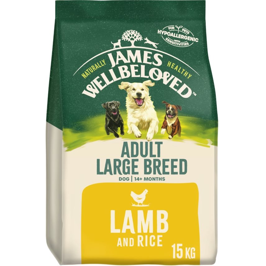 James Wellbeloved Lamb & Rice Large Breed Adult Dry Dog Food - 15 kg
