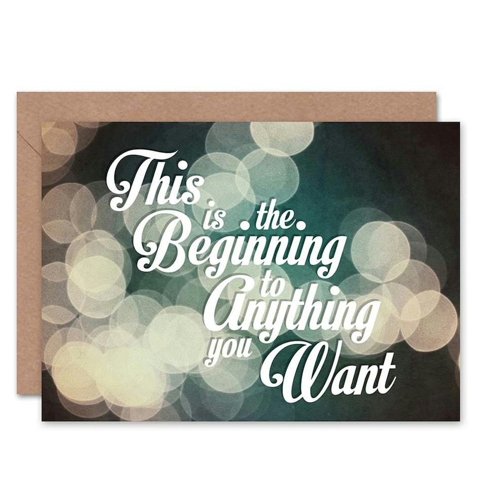 image 1 of This is the Beginning Anything Lights Congratulations Card