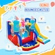 image 3 of Outsunny Kids Bouncy Castle with Slide Pool Trampoline Climbing Wall w Blower