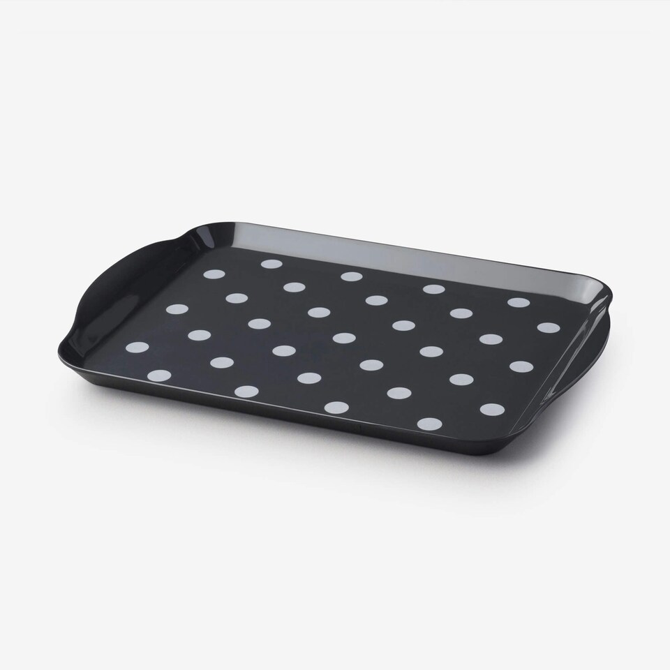 image 1 of Melamine Dotty Tray, Small | Blue | Aqua