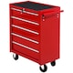 image 1 of HOMCOM 5 Drawer Tool Box, Lockable Steel Tool Chest on Wheels, Rolling Chest Cabinet with 5 Drawers and Handle for Workshop, Garage, Red | Red | 1