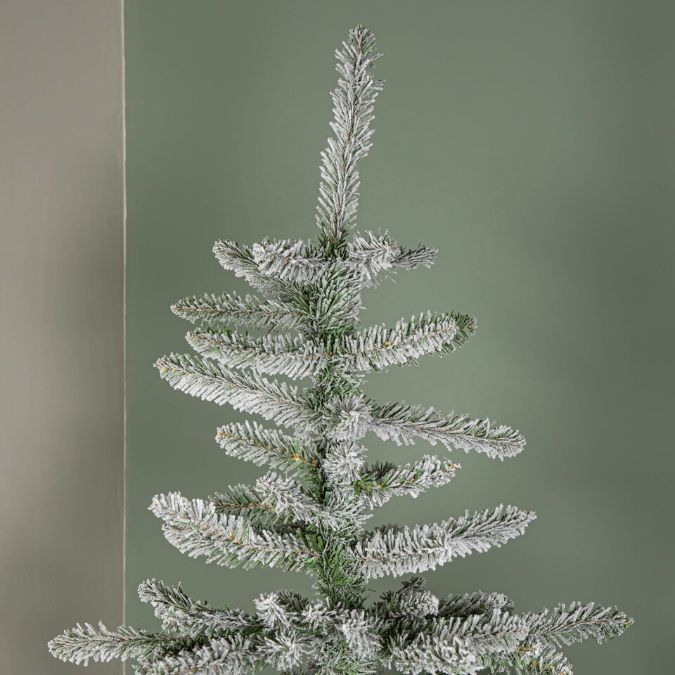 image 1 of 8ft (2.4m) Snowy Green & White Everlands Liberty Spruce Christmas Tree with Metal Stand