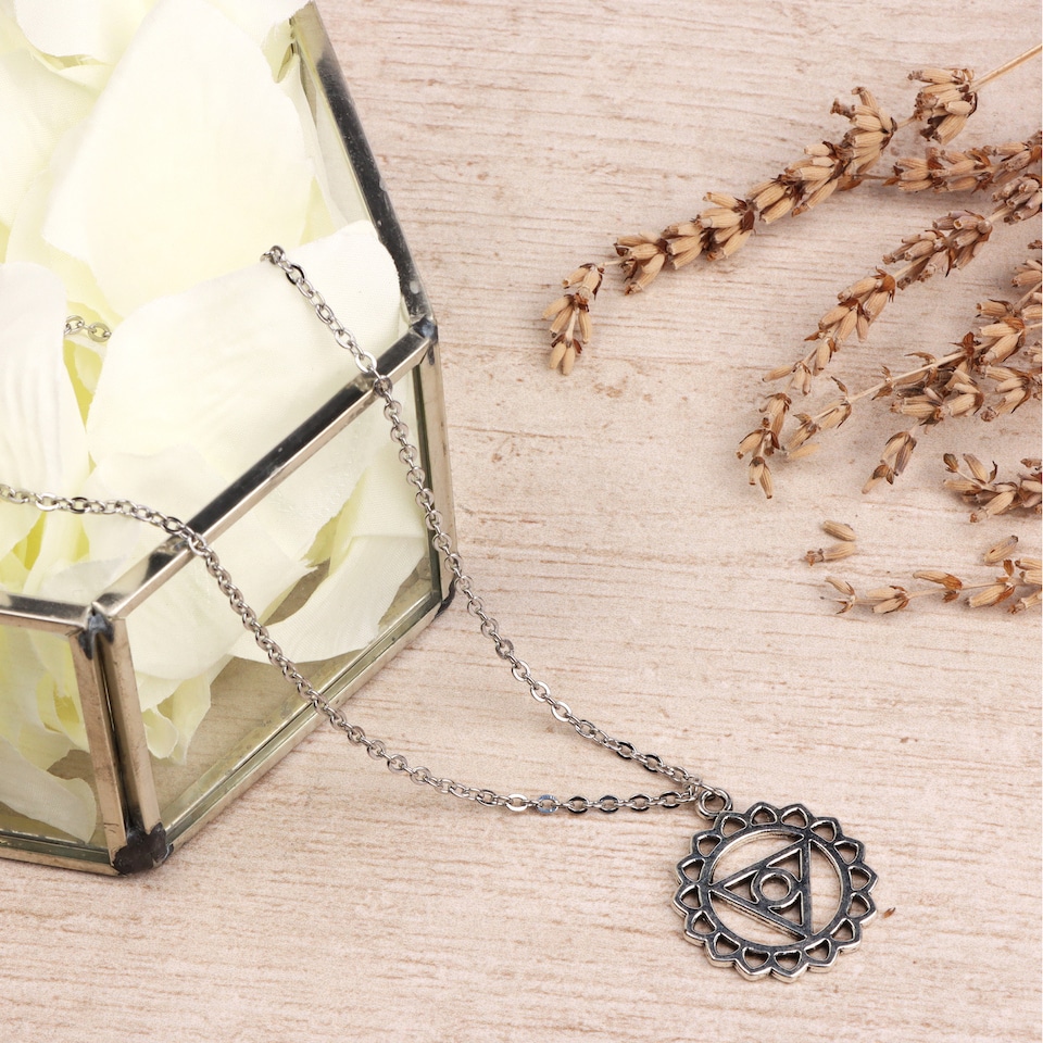 image 1 of Myga Chakra Silver Necklace - Throat