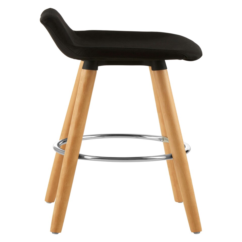 image 1 of Interiors by Premier Black Bar Stool, Comfortable Seating Breakfast Bar Stool, Space-Saver Kitchen Stool, Easy to Clean Stool