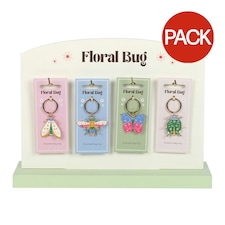 Something Different Floral Bug Keyring Set (Pack of 24) - Multicoloured - One Size