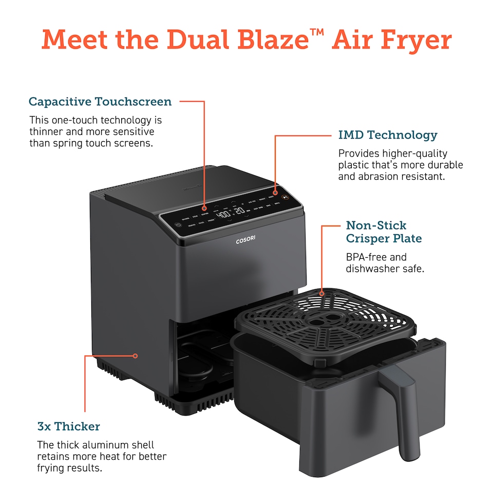 image 1 of COSORI DUAL BLAZE 6.4 LITRE AIR FRYER