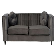 Farah Three Seat Grey Velvet Sofa Grey