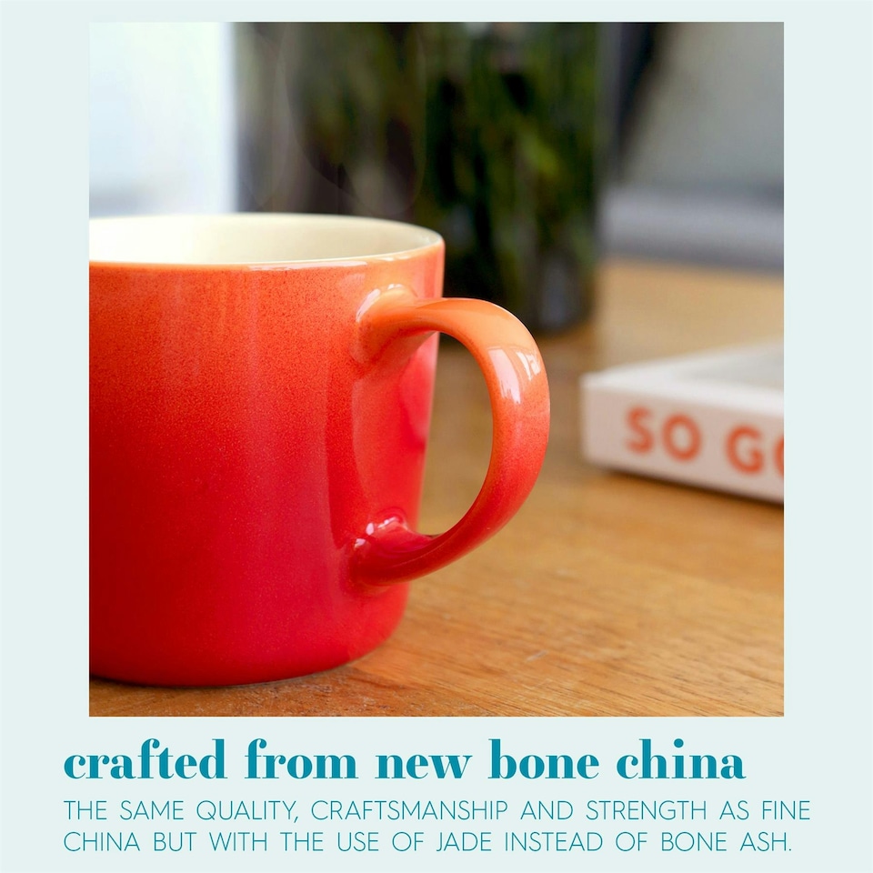 image 1 of Argon Tableware New Bone China Mugs - 330ml - Orange Ombre - Pack of 6 Orange