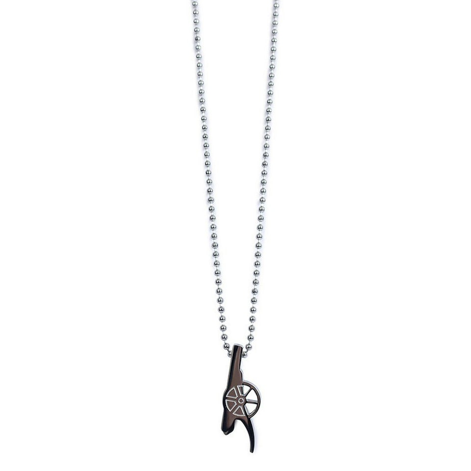 image 1 of Arsenal FC Stainless Steel Cannon Necklace & Pendant - Silver - One Size