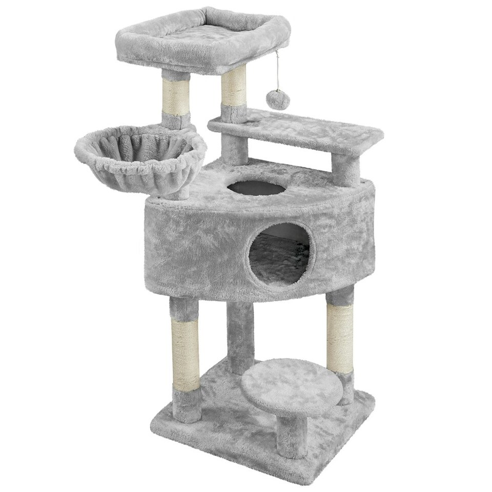 image 1 of Yaheetech 116.5 cm Multilevel Cat Tree with Condo Light Grey