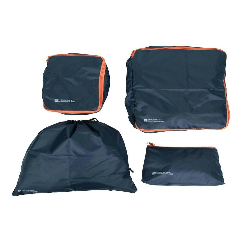 image 1 of Mountain Warehouse Packing Cube Laundry Bag Compact Luggage Organiser Set of 4 Blue | Navy | One Size