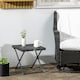 image 2 of Outsunny Folding Square Rattan Coffee Table w/ Steel Frame Bistro Garden Black