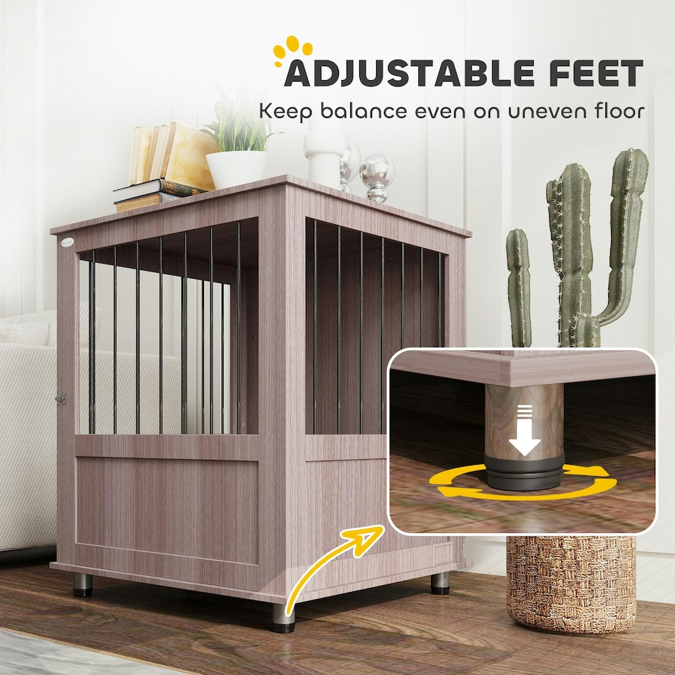 image 1 of PawHut Dog Crate Kennel Cage for Small Dog, Indoor End Table, Purple