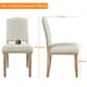 image 3 of Yaheetech Set of 2 Upholstered Kitchen Chairs Dining Room Chairs Cream