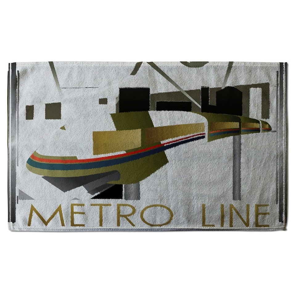 image 1 of Art Deco Metro Line (Kitchen Towel)