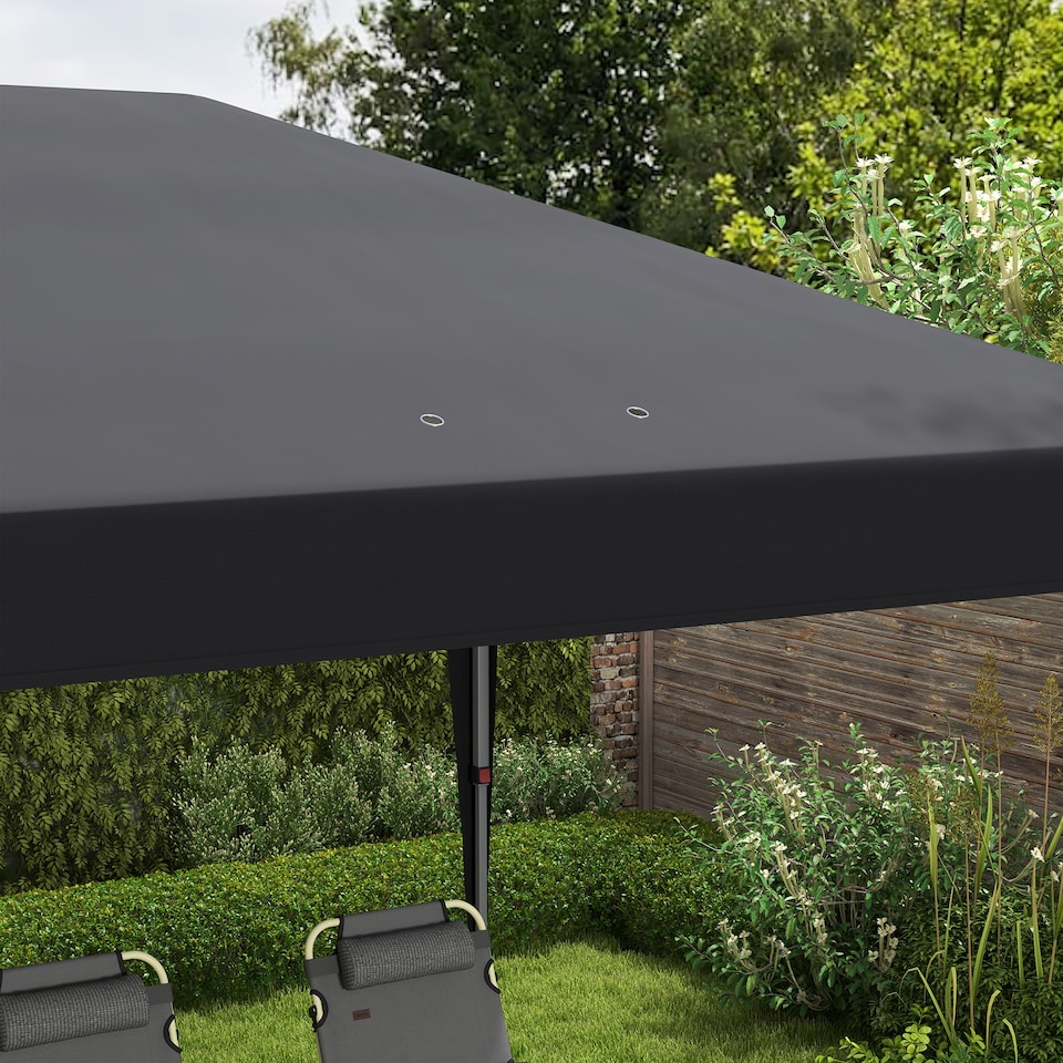 image 1 of Outsunny Pop Up Gazebo 3 x 6m, Foldable Canopy Tent, Height Adjustable Wedding Awning Canopy wCarrying Bag, Black