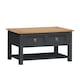 image 2 of Mercers Furniture Corona Charcoal 2 Drawer 1 Shelf Coffee Table Solid Wood Pine Wooden Dark Grey with Mexican Styling