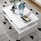 image 7 of HOMCOM Coffee Table with Storage, 2-Tier Centre Table, Modern Living Room Table with Open Shelf and Aluminium Poles, White | White