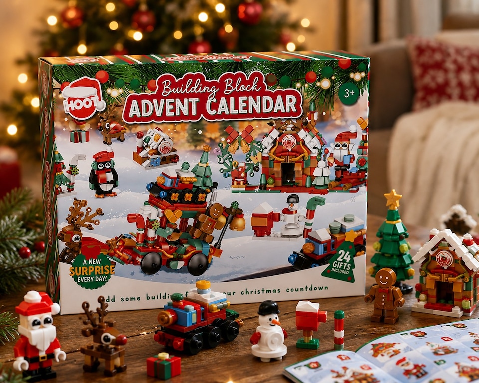 image 1 of Christmas Building Blocks Advent Calendar 24 Day Festive Construction Toy