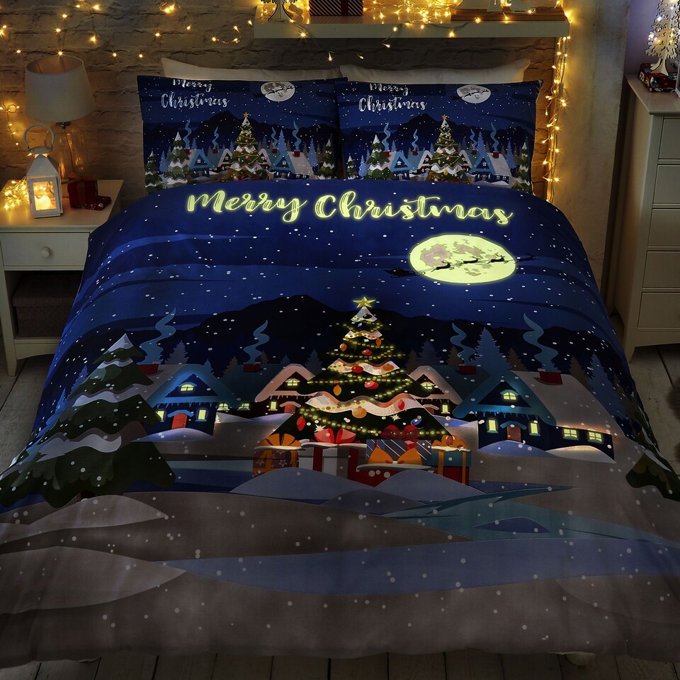 image 1 of Bedlam Glow In The Dark Duvet Cover Set Multi