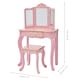 image 3 of Teamson Kids Gisele Polka Dot Vanity with Mirror & Stool, Pink/Rose Gold