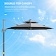 image 6 of Outsunny 3m Cantilever Parasol Solar Lights Power Bank Base 360° Spin Dark Grey