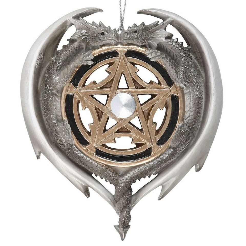 image 1 of Anne Stokes Dragon Magic Hanging Ornament - Silver/Bronze - One Size